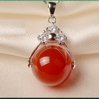 Combo Mặt dây chuyền đá Ruby tổng hợp, thiết kế phong cách Hàn Quốc, Kèm dây đeo, kèm hộp đựng Cẩm Tú