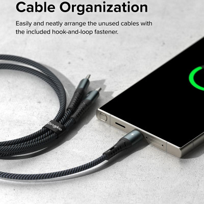 Cáp sạc nhanh đa năng cho điện thoại/tablet RINGKE 3-in-1 Fast Charging Multi Cable 1.2M - Hàng Chính Hãng