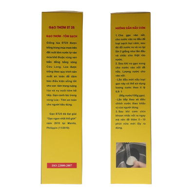 Gạo Thơm ST25 Hộp 2Kg - Gạo An Toàn Từ Vùng Lúa Tôm