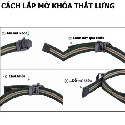 Thắt Lưng Nam Cao Cấp Vải Dù Bền Bỉ, Mặt Khóa Tự Động U859 US ARMY Phong Cách Lính Mỹ -HÀNG CHÍNH HÃNG