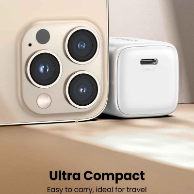 Ugreen UG15324CD318TK 20W 1c GaN Nexode chuẩn cắm EU chân tròn Màu Trắng Củ sạc nhanh USB-C - HÀNG CHÍNH HÃNG