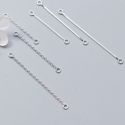 Combo 6 cái charm bạc dây xích trang trí 1 - Ngọc Quý Gemstones