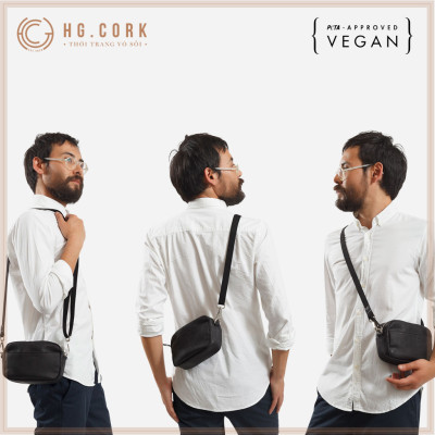 Túi Đeo Chéo Mini Dáng Ngang Nam Nữ CROSSBODY POUCH - HGcork Corkor CK267 – Nhiều màu – Vật liệu da cork thực vật thuần chay, chống cháy, chống mốc – Sản xuất tại Bồ Đào Nha