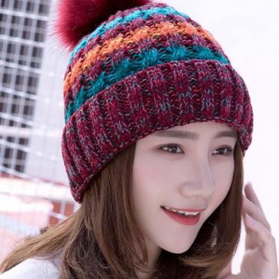 Mũ Len Nữ Trùm Tai Lót Lông Phong Cách Hàn Quốc Dễ Thương