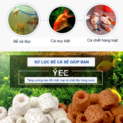 Sứ Lọc Bể Cá 1KG vật liệu dùng trong hệ thống lọc nước hồ cá thủy sinh cao cấp