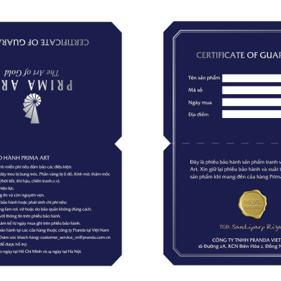 Tranh Vàng 24K PRIMA ART - HẠC VÀNG VÀ CÀNH MAI 1 - Kích thước 25 x 29 cm - CGS-0551-02