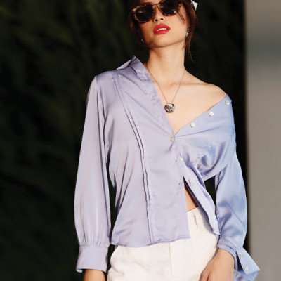 Áo Sơ Mi Lụa Maddison TOP173 Thời trang thiết kế Hity