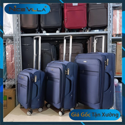 Vali Vải Cao Cấp NiceVilla, Khóa Kéo Mở Rộng thêm 3cm Có Các Size 20/24/28 Inch Mẫu Mới