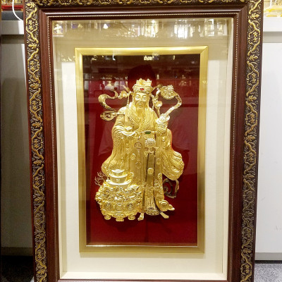 Tranh Ông Lộc dát vàng (40x65cm) MT Gold Art- Hàng chính hãng, trang trí nhà cửa, phòng làm việc, quà tặng sếp, đối tác, khách hàng, tân gia, khai trương 