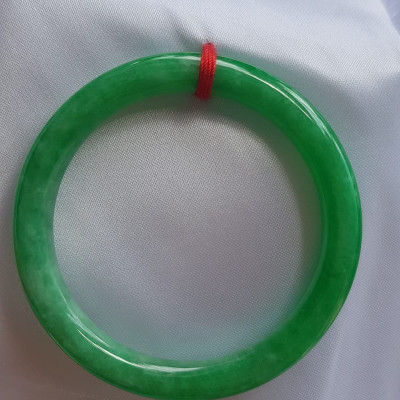  Vòng tay nữ đá cẩm thạch Lý Đậu 48mm Size vòng 48mm x cọng 7mm xanh ngọc bông đậu Nữ tay nhỏ 30kg - 48kg đeo ạ