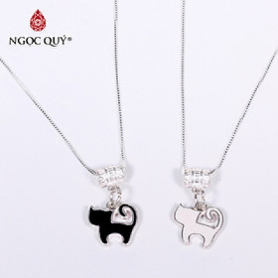 Combo mặt dây chuyền nam nữ hình mèo dễ thương