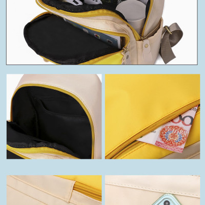 Balo Nữ Cao Cấp, Balo Hàn Quốc Dây Kéo Trước Cho Nữ Vải Oxford Chống Thấm, Nhiều Ngăn Chứa