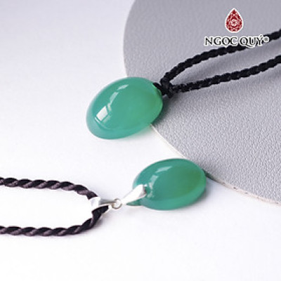 Mặt dây chuyền oval đá ngọc đế quang 15x20mm hợp mệnh hỏa mộc - Ngọc Quý Gemstones