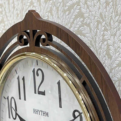 Đồng hồ treo tường Nhật Bản Rhythm CMP542NR06 Kt 28.5 x 38.0 x 5.5cm, 620g Vỏ gỗ. Dùng Pin.