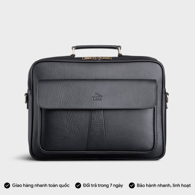 Cặp Công Sở Lata ( Thời trang nam basic đựng vừa laptop 14 inch - Cặp da CA43 )