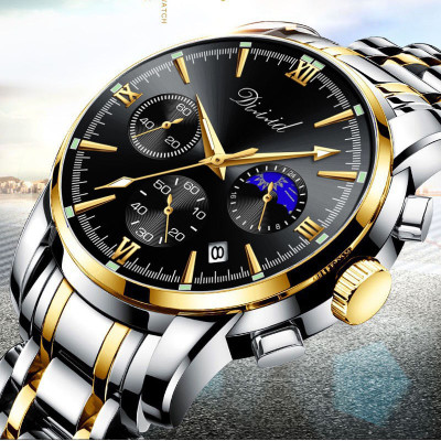 Đồng hồ nam chống nước DIZIZID chính hãng - Dây thép đúc đặc - Chạy full 6 kim và lịch ngày - Tặng kèm pin dự phòng DZT88