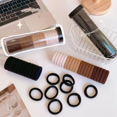 Hộp 20 Thun Cột Tóc Size To Nhiều Màu Sắc Co Giãn Mềm Mại Phong Cách Hàn Quốc Có Hộp Đựng Đẹp Mắt, Chun Buộc Tóc Nữ Dễ Thương Phong Cách