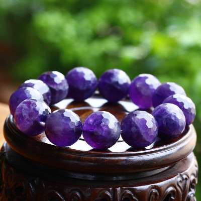 Vòng thạch anh tím hạt đa giác size 16mm mệnh hỏa. thổ - Ngọc Quý Gemstones