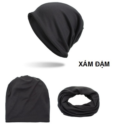 Mũ trùm đầu thun trơn đa năng, Khăn trùm đầu phù hợp cả nam và nữ