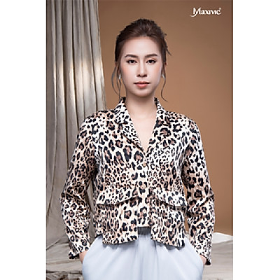 Áo sơ mi danton beo lụa cát túi hộp LM112427 [BST Da Beo]