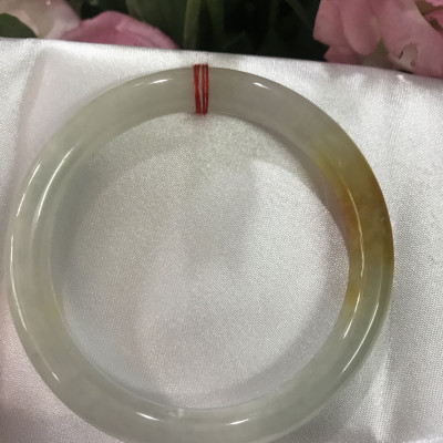 Vòng Cẩm Thạch mới Trắng Vàng Bóng đẹp Ni 57mm Chột 8mm Nữ mạng kim mạng thổ 55kg đến 65kg đeo dễ thương xinh xuất sắc ạ