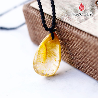 Mặt dây chuyền hình giọt nước thạch anh tóc vàng - Ngọc Quý Gemstones