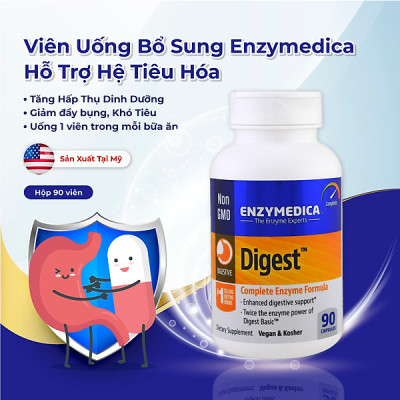 Viên Uống Enzymedica Digest Bổ Sung Enzymes, Hỗ Trợ Hệ Tiêu Hóa, Cải Thiện Tình Trạng Khó Tiêu, Đầy Hơi, Tiêu Chảy, Sản Xuất Tại Mỹ, Lọ 30 viên