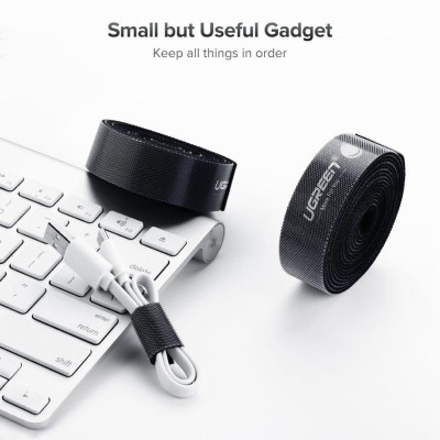 Ugreen UG60485LP124TK 5M cỡ 15mm băng dán Velcro màu đen ngang 1.5cm - HÀNG CHÍNH HÃNG