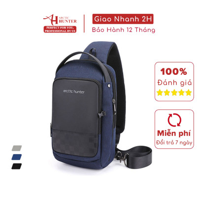 Túi đeo chéo Arctic Hunter XB00105 chất liệu Oxford chống thấm nước, unisex nam nữ,trang bị cổng sạc USB tiện dụng