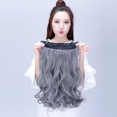 Tóc giả kẹp nữa đầu màu khói cao cấp