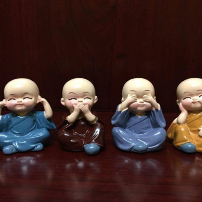 Bộ tượng 4 chú tiểu-tượng phật phong thủy,trang trí xe ô tô