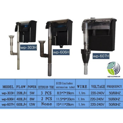 Máy lọc thác nước bể cá SOBO WP 303H - 5W, 280L/H thích hợp cho hồ từ 15-30cm