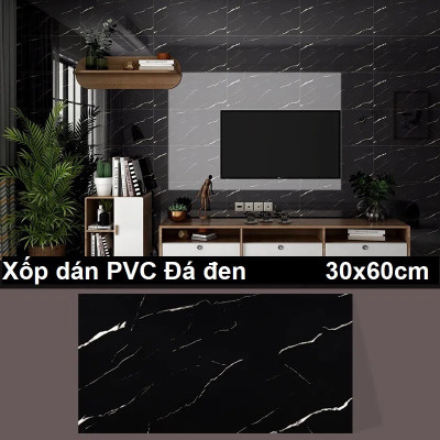 Bộ 10 Tấm Xốp Dán Tường 3D PVC Đá Trắng Sọc 60x30cm Keo Sẵn Dày 2,5mm Cao Cấp, Sang Trọng
