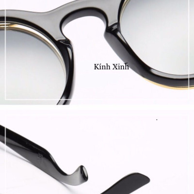Kính râm, Kính mát Nam Nữ Mắt Tròn Retro 2 Tròng Lật Gọng Nhựa Hàn Quốc Cao Cấp