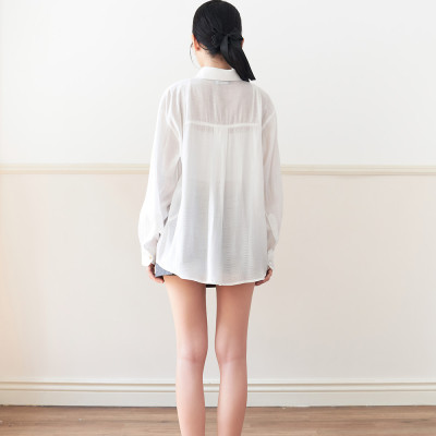 DOTTIE - Áo sơ mi tay dài rã đô nữ - Trắng - T0513
