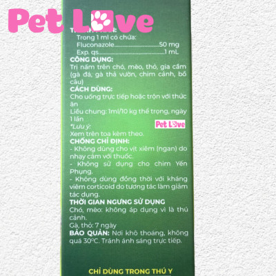 Dung dịch uống Vemedim Flucozol diệt nấm trên chó mèo