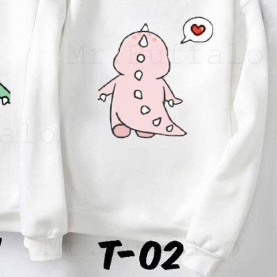 Áo cặp, đôi sweater thu đông hình khủng long siêu cute đủ size Mr.Buffalo