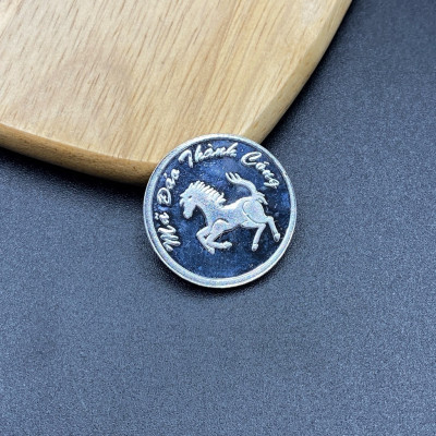 Đồng Xu Cạo Gió Đánh Cảm  Bạc Ta Nguyên Chất S99 Mã Đáo Thành Công Loại Nhỏ Đường Kính 2,3cm BẠC HIỂU MINH XDG4