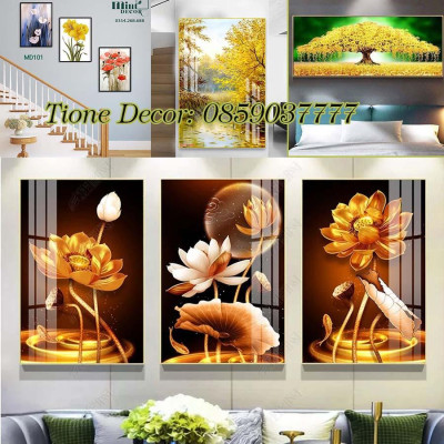 Tranh Tráng Gương Treo Tường ,Tranh Pha Lê, Tranh Đơn Tuyệt Đẹp, 