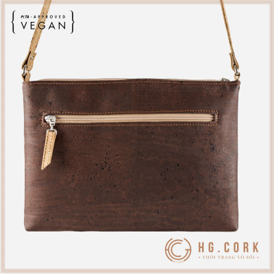 Túi Đeo Chéo Nữ Cao Cấp Phối Khóa - SMALL CROSSBODY PURSE - HGcork Corkor CK159 - Vật liệu da cork thực vật thuần chay - Sản phẩm Handmade, Sản xuất tại Bồ Đào Nha