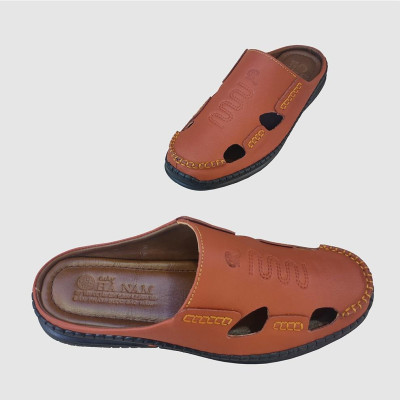 Dép Bít Mũi Nam Da Bò Thật TiTi ĐÔ Cao Cấp GSB20116d