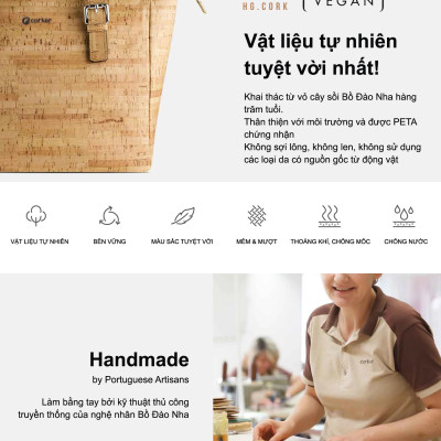 Túi Đeo Vai Nữ Satchel - HGcork Corkor CK149 - Da Cork Thực Vật Cao Cấp - Hàng Chính Hãng, Sản Xuất Tại Bồ Đào Nha