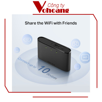 Wi-Fi Di Động 4G LTE Mercusys MT110 4G LTE đến 150Mbps, Thẻ SIM Cắm và Chạy, 10 Giờ Sử Dụng, Ứng Dụng Dễ Điều Khiển - Hàng chính hãng