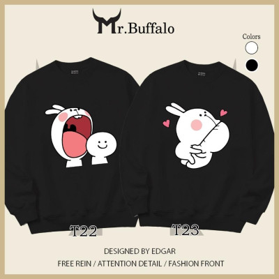 Áo Sweater cặp đôi thỏ trắng dễ thương Mr.Buffalo