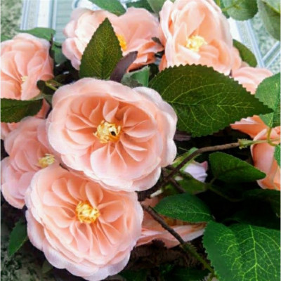 Dây leo hoa hồng trà giả - dài 180cm - Cây giả, hoa lụa Decor trang trí nhà cửa