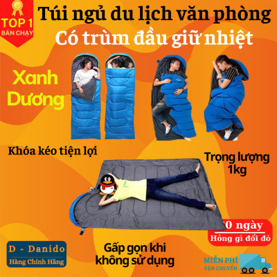 [LOẠI XỊN TRẦN BÔNG] (FREE SHIP) Túi ngủ văn phòng du lịch cao cấp có trùm đầu - Chính hãng