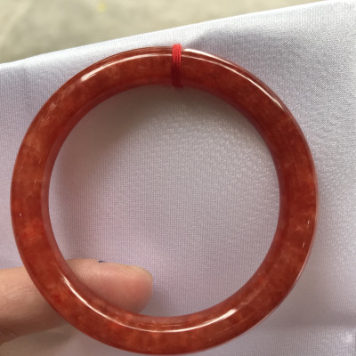 Vòng Cẩm Thạch Đỏ Đẹp A Ni 51mm x chột 8mm màu đỏ bông tươi sáng bóng đẹp nữ 50kg - 53kg đeo mệnh hỏa mệnh thổ đeo xuất sắc đẹp món quà tặng ý nghĩa ạ
