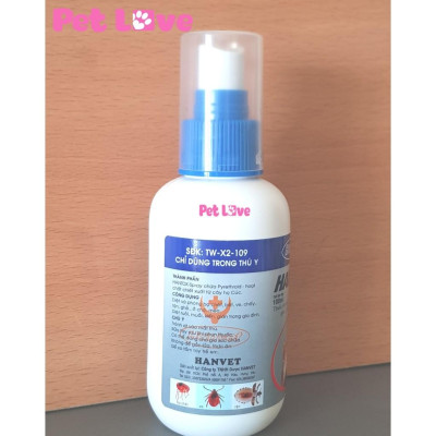Hantox Spray diệt bọ chét, ve rận, ghẻ trên chó mèo (chai 100ml)