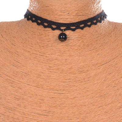 Vòng cổ choker tattoo V69 ren đen đính hạt