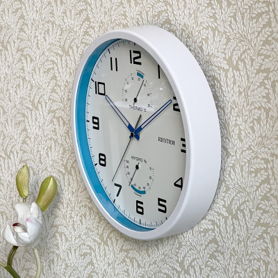 Đồng hồ treo tường Nhật Bản Rhythm CFG722NR03 – Kt 26.5 x 4.2cm, 760g Vỏ nhựa, Dùng PIN